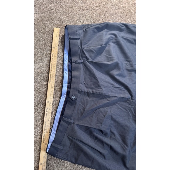 Roundtree Yorke Mens Dress Pants Pleated 48x29 Cuffed - Gray - Picture 3 of 7